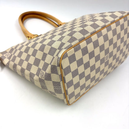 Louis Vuitton Saleya PM Damier Azur Leather White Tote Gold — view 7