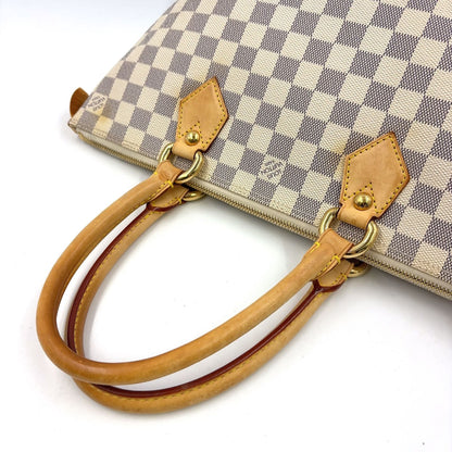 Louis Vuitton Saleya PM Damier Azur Leather White Tote Gold — view 5
