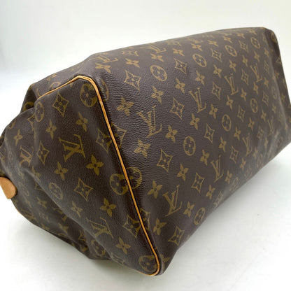 Louis Vuitton Speedy 40 Monogram Leather Brown Handbag Gold — view 8