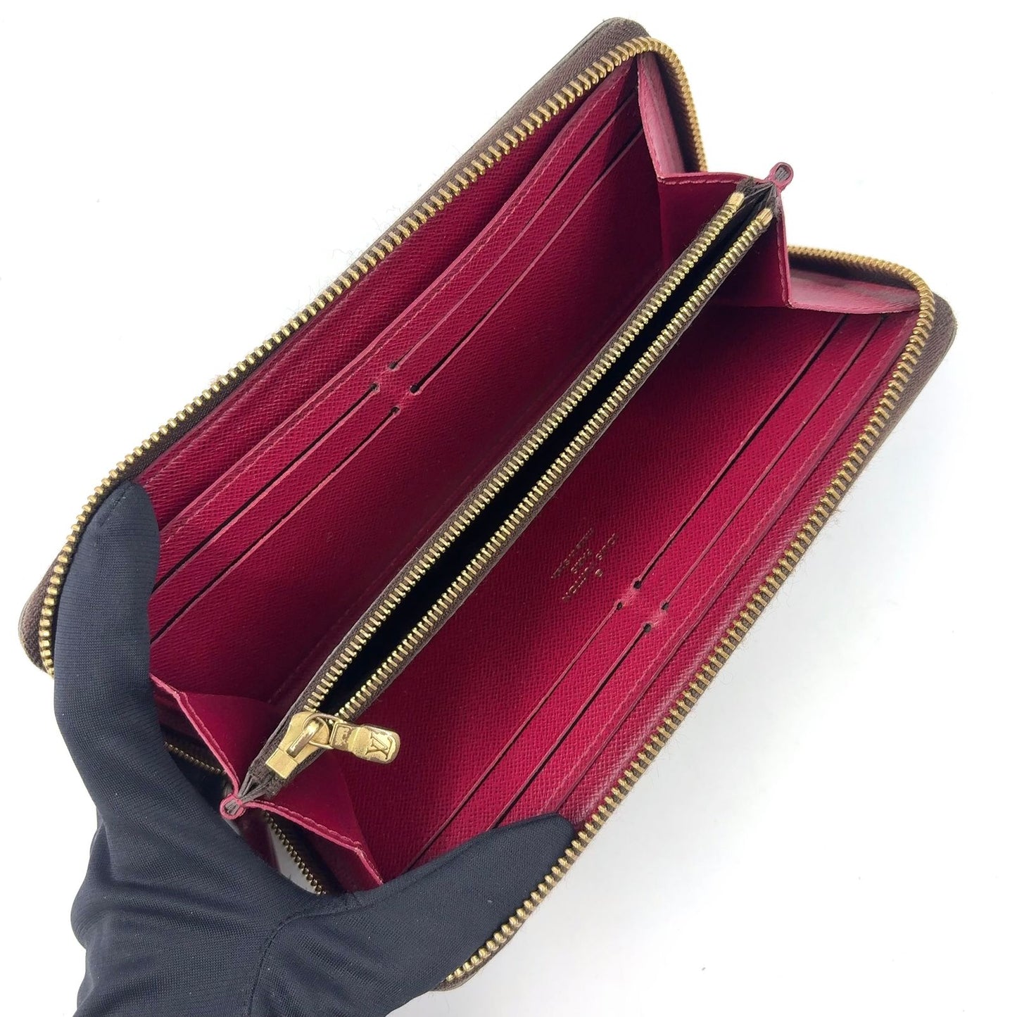 Louis Vuitton Portefeuille Clemence Monogram Fuchsia Leather Pink Purple Brown — view 3