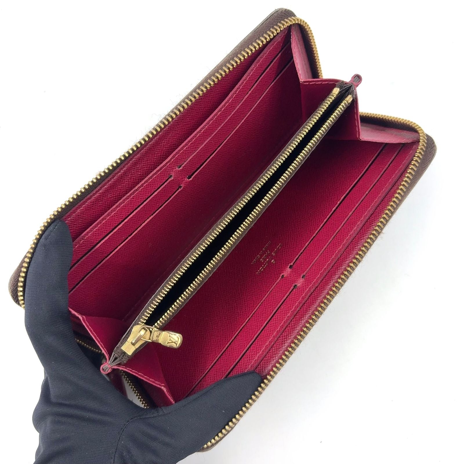 Louis Vuitton Portefeuille Clemence Monogram Fuchsia Leather Pink Purple Brown — view 3