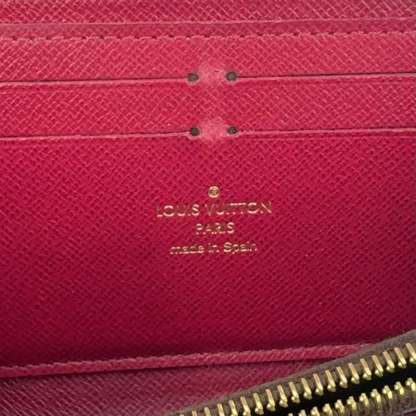 Louis Vuitton Portefeuille Clemence Monogram Fuchsia Leather Pink Purple Brown — view 4