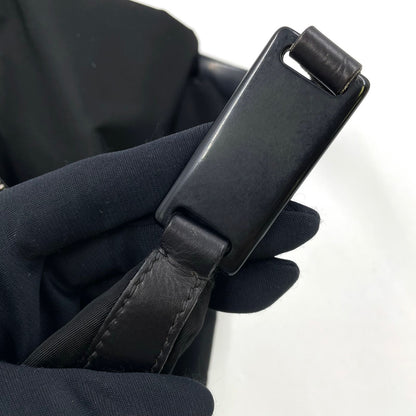 Prada One Handle Nylon Black Handbag Silver — view 5