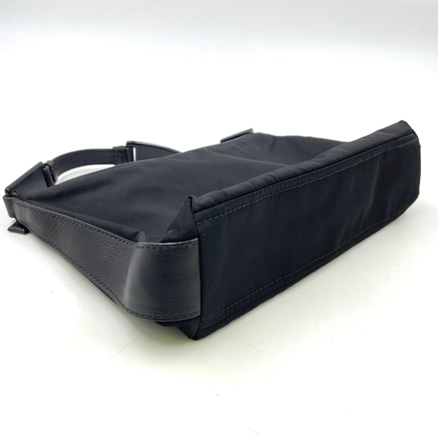 Prada One Handle Nylon Black Handbag Silver — view 9