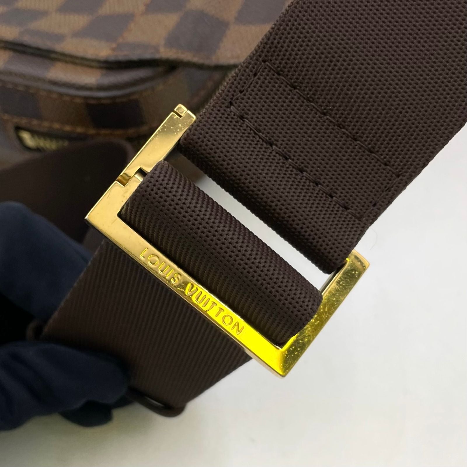 Louis Vuitton Damier Geronimos Brown Belt Bag Gold — view 5