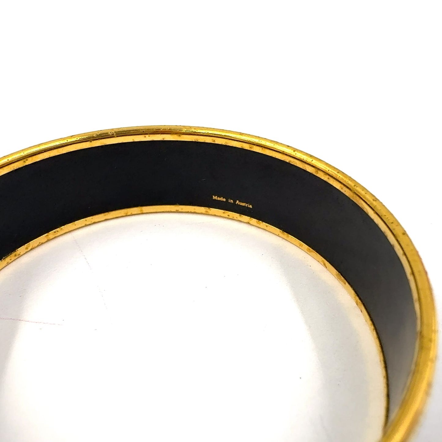 Hermes Enamel Gold Plated Blue Bangle Bracelet — view 5