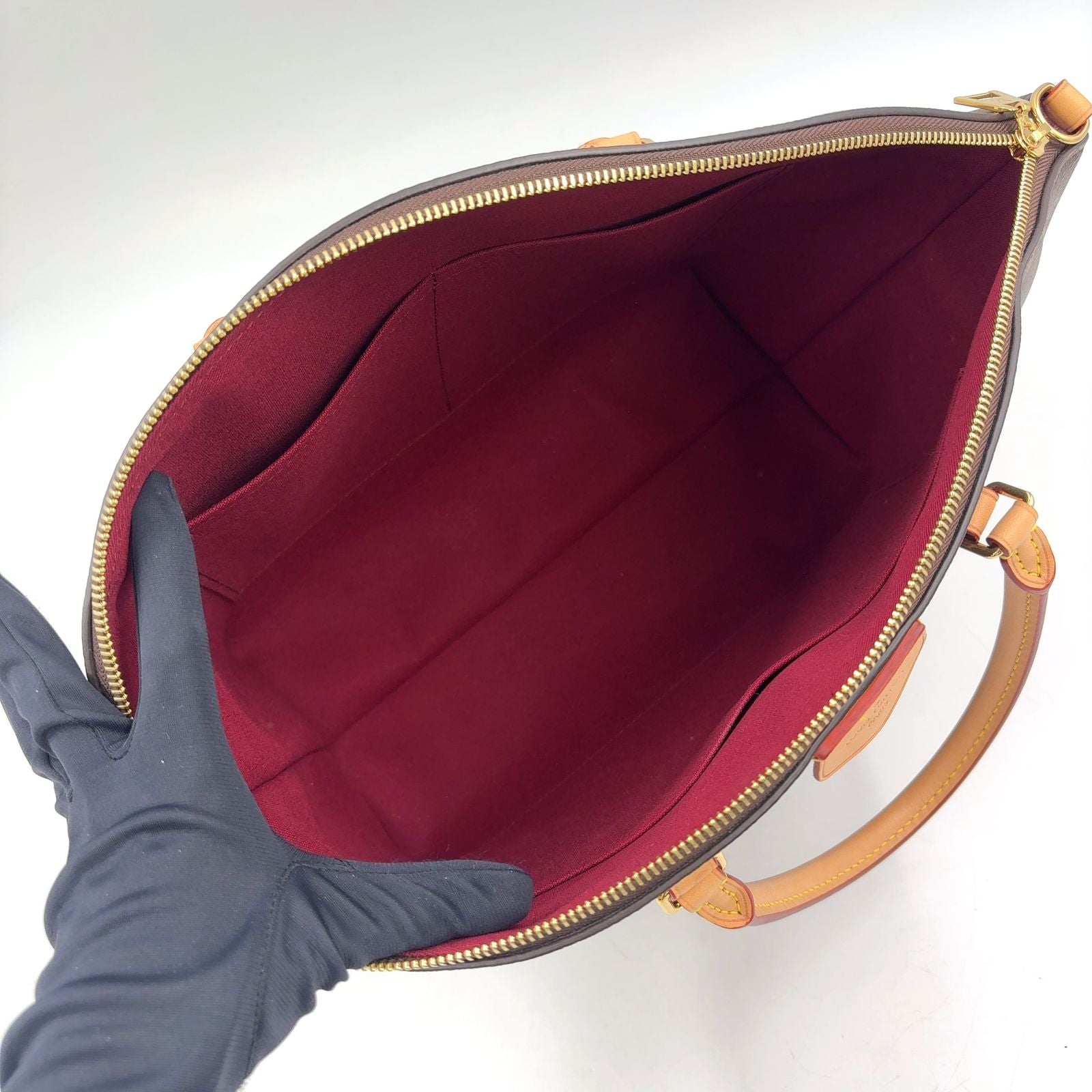 Louis Vuitton NM MM 2-Way Shoulder Leather Brown Handbag Gold — view 3