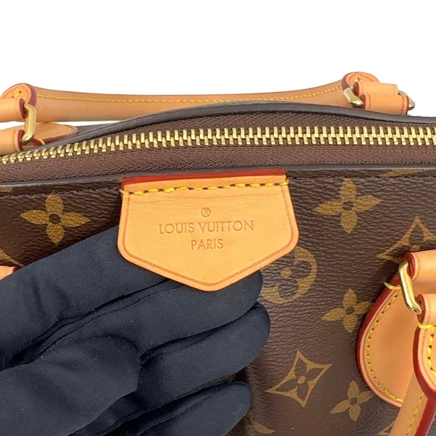 Louis Vuitton NM MM 2-Way Shoulder Leather Brown Handbag Gold — view 4