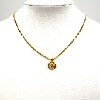 Dior CD Logo Circle Gold Plated Necklace — view 8