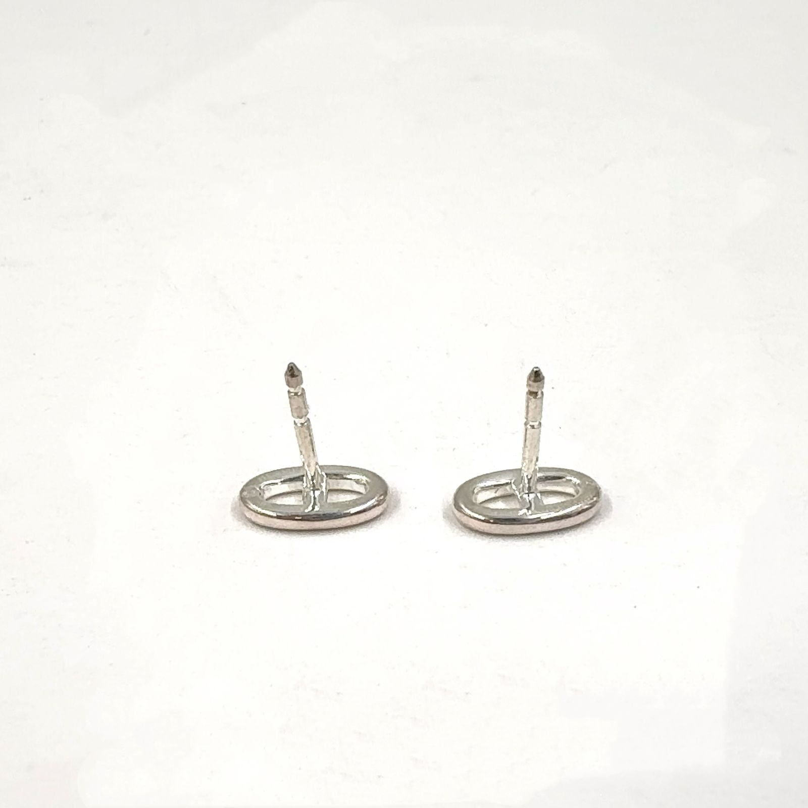 Hermes Chaine D'ancre Motif Silver Earrings — view 5