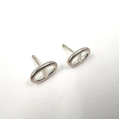 Hermes Chaine D'ancre Motif Silver Earrings — view 6