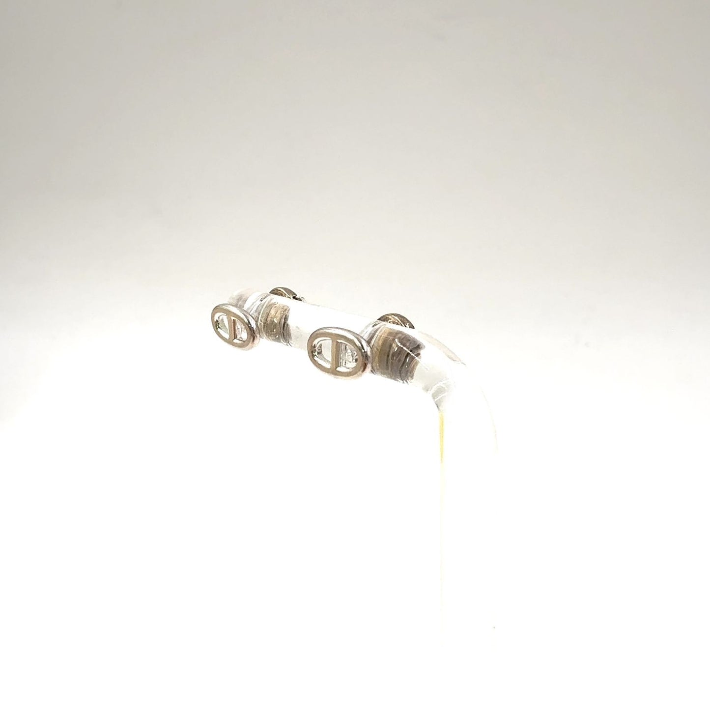 Hermes Chaine D'ancre Motif Silver Earrings — view 3