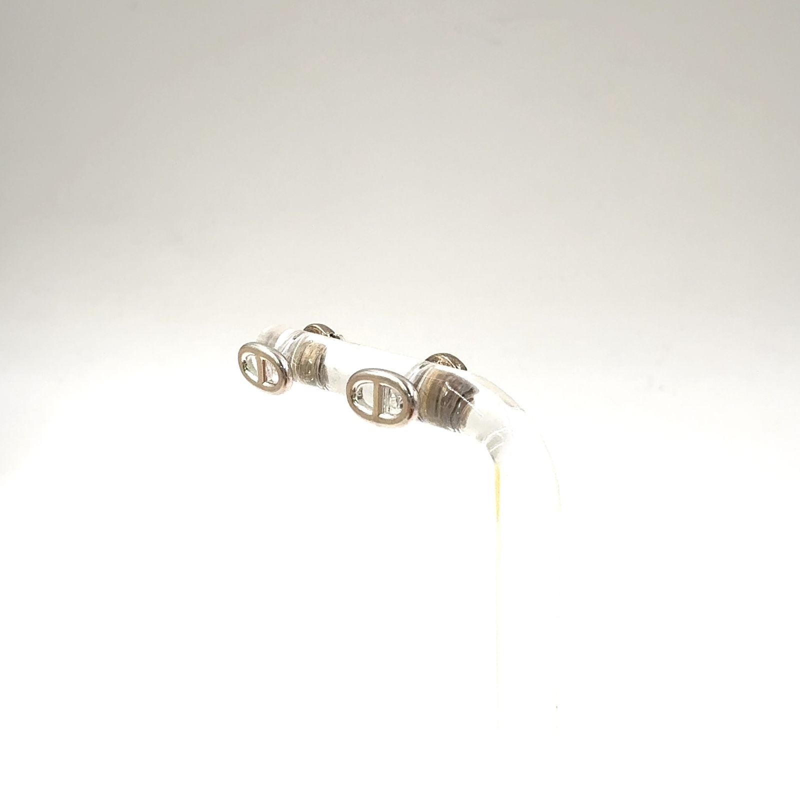 Hermes Chaine D'ancre Motif Silver Earrings — view 3