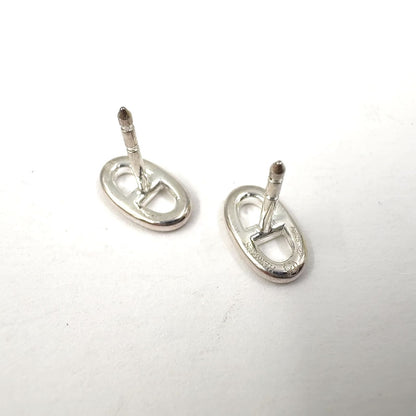 Hermes Chaine D'ancre Motif Silver Earrings — view 7