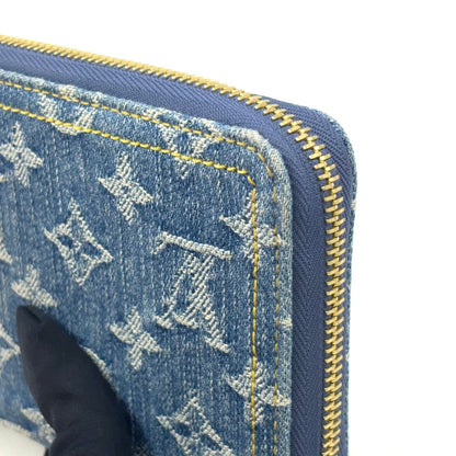 Louis Vuitton Monogram Denim Zippy Wallet Blue Gold — view 7