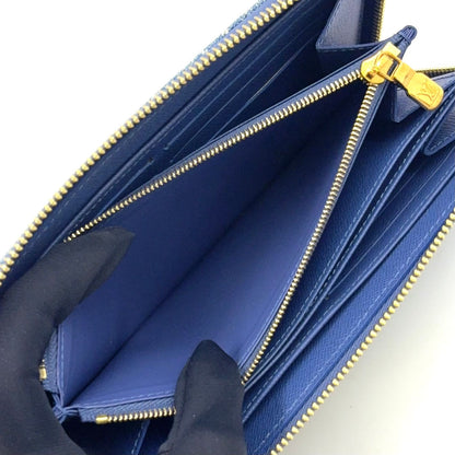 Louis Vuitton Monogram Denim Zippy Wallet Blue Gold — view 4