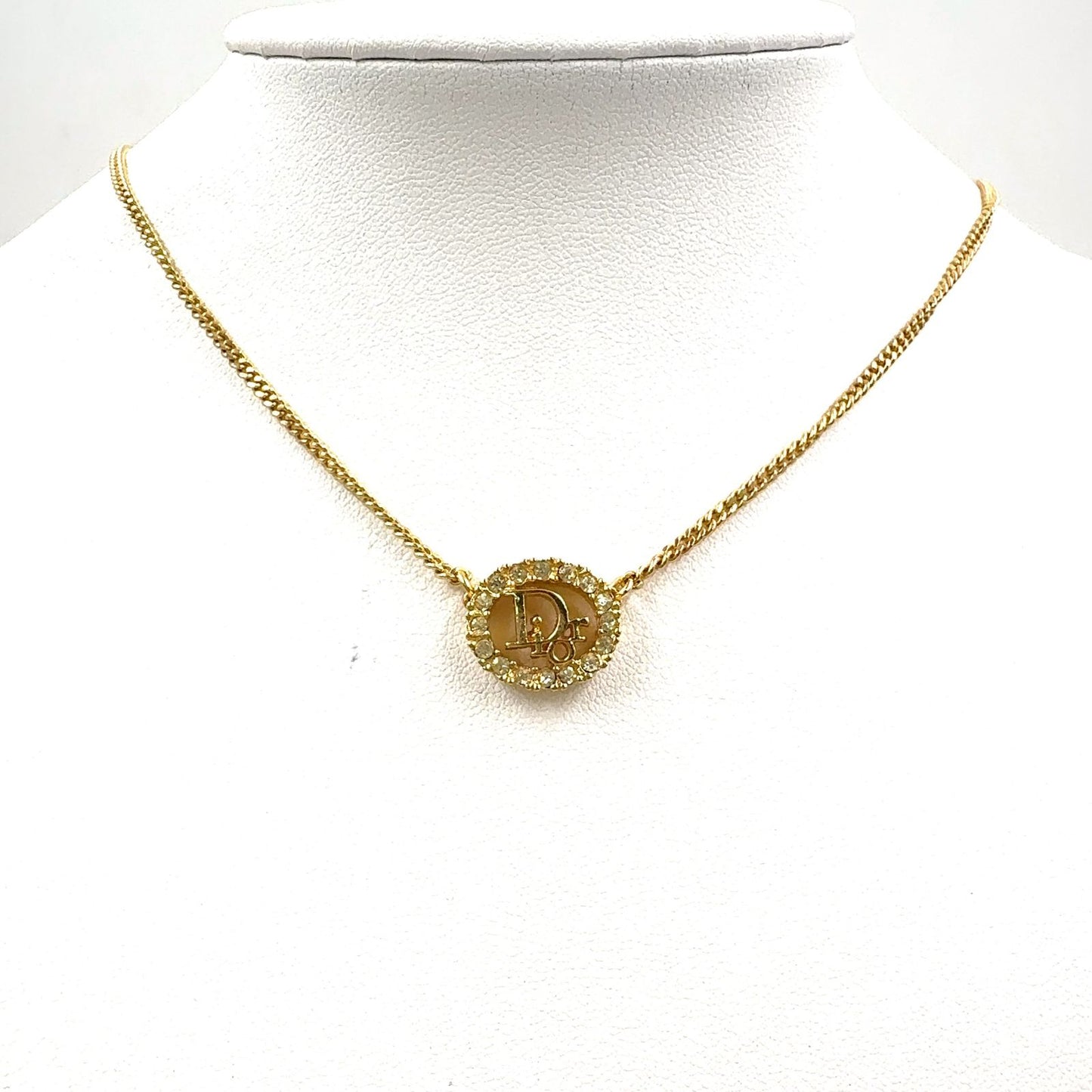 Dior Line Stone Logo Gold Necklace — view 8
