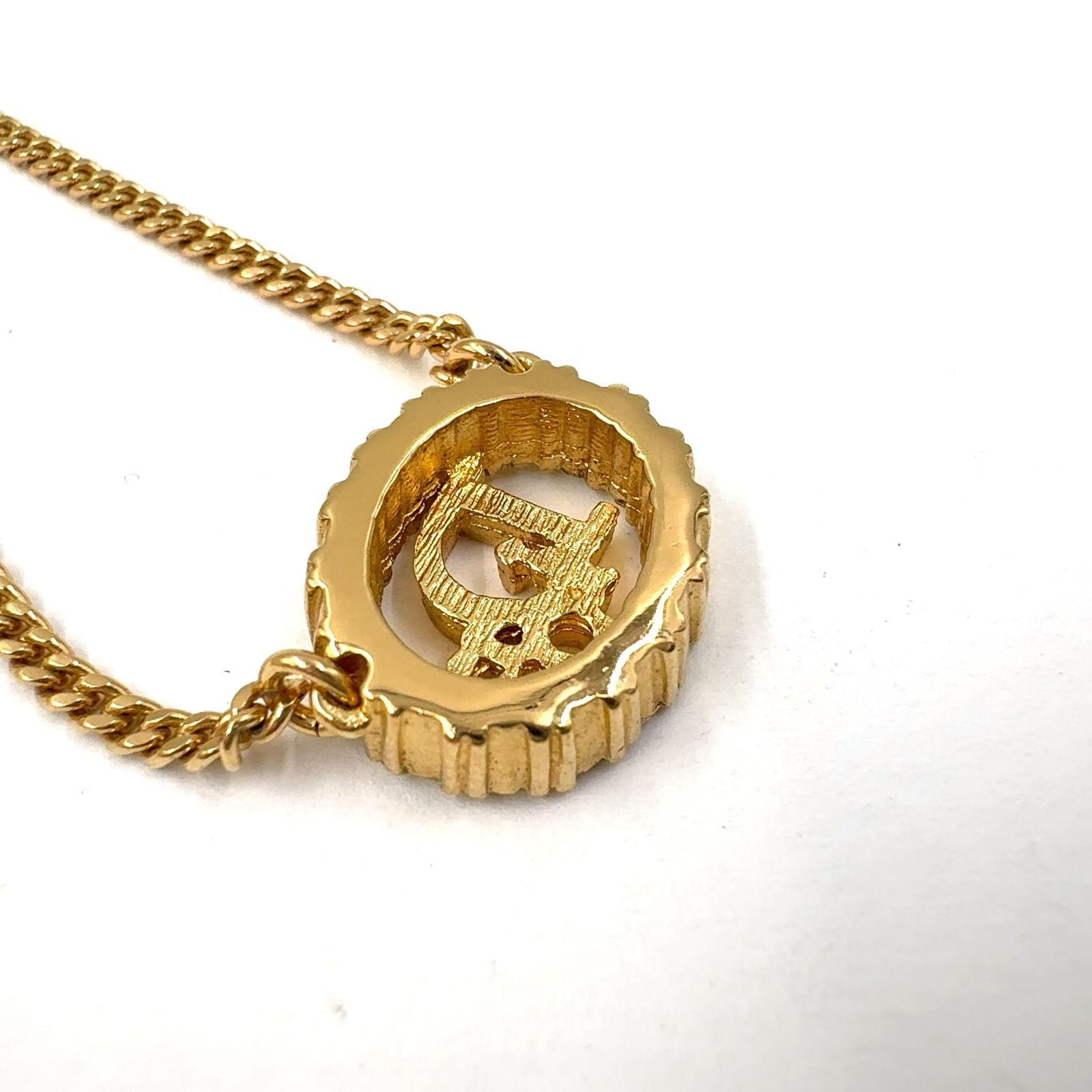 Dior Line Stone Logo Gold Necklace — view 3