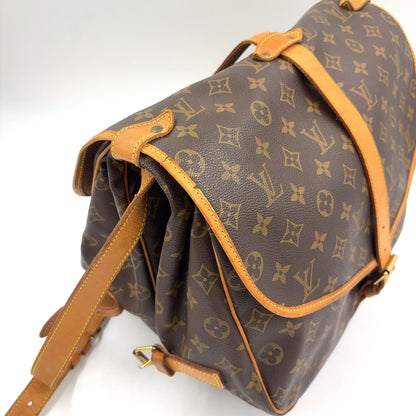 Louis Vuitton Saumur 35 Monogram Leather Brown Shoulder Bag Gold — view 8
