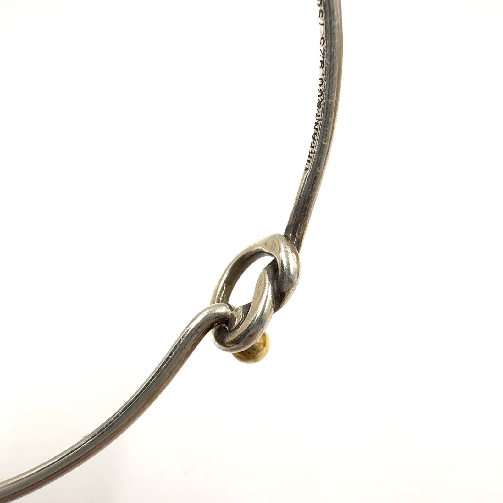 Tiffany & Co Love Knot 18k Yellow Gold Silver Bangle Bracelet — view 5