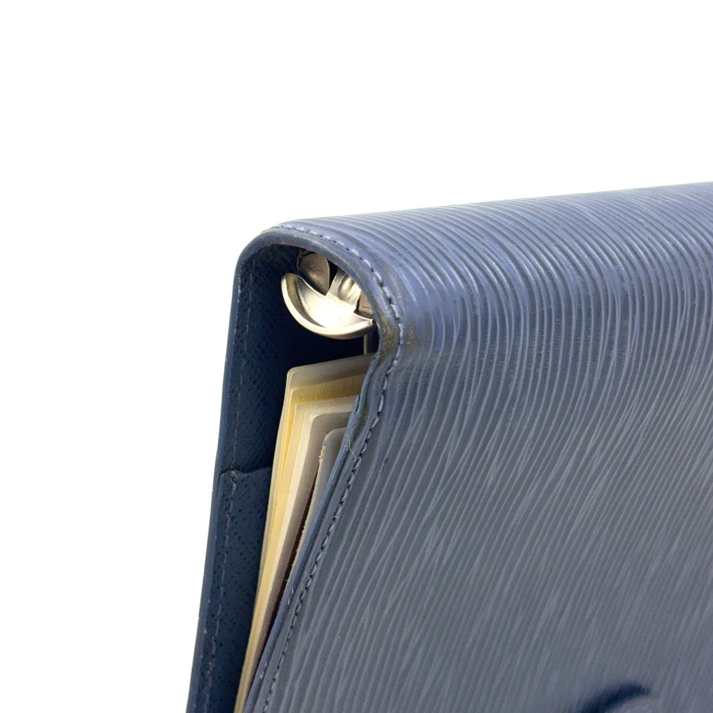 Louis Vuitton Epi Agenda MM 6 Hole Notebook Cover Leather Blue Silver — view 8