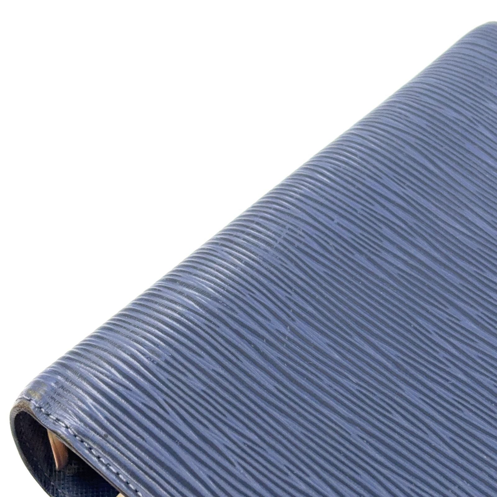 Louis Vuitton Epi Agenda MM 6 Hole Notebook Cover Leather Blue Silver — view 6