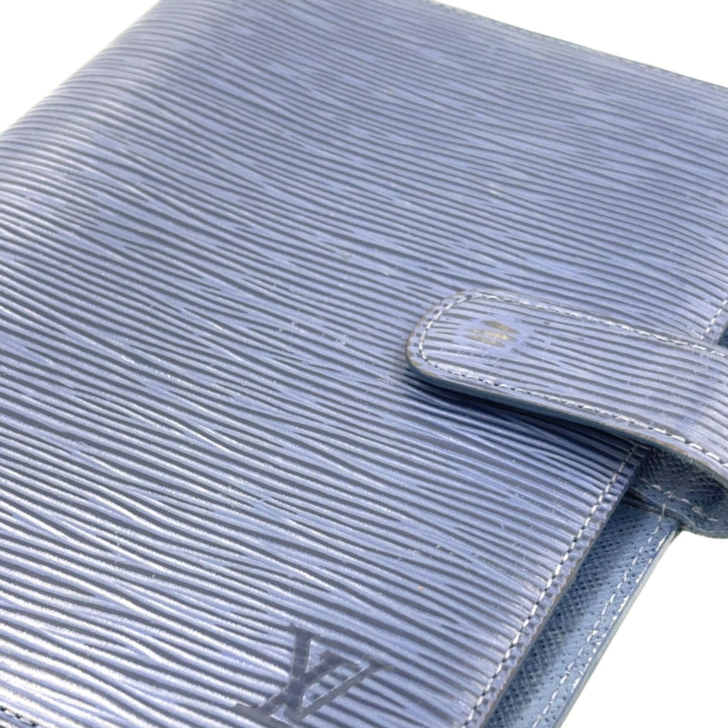 Louis Vuitton Epi Agenda MM 6 Hole Notebook Cover Leather Blue Silver — view 5