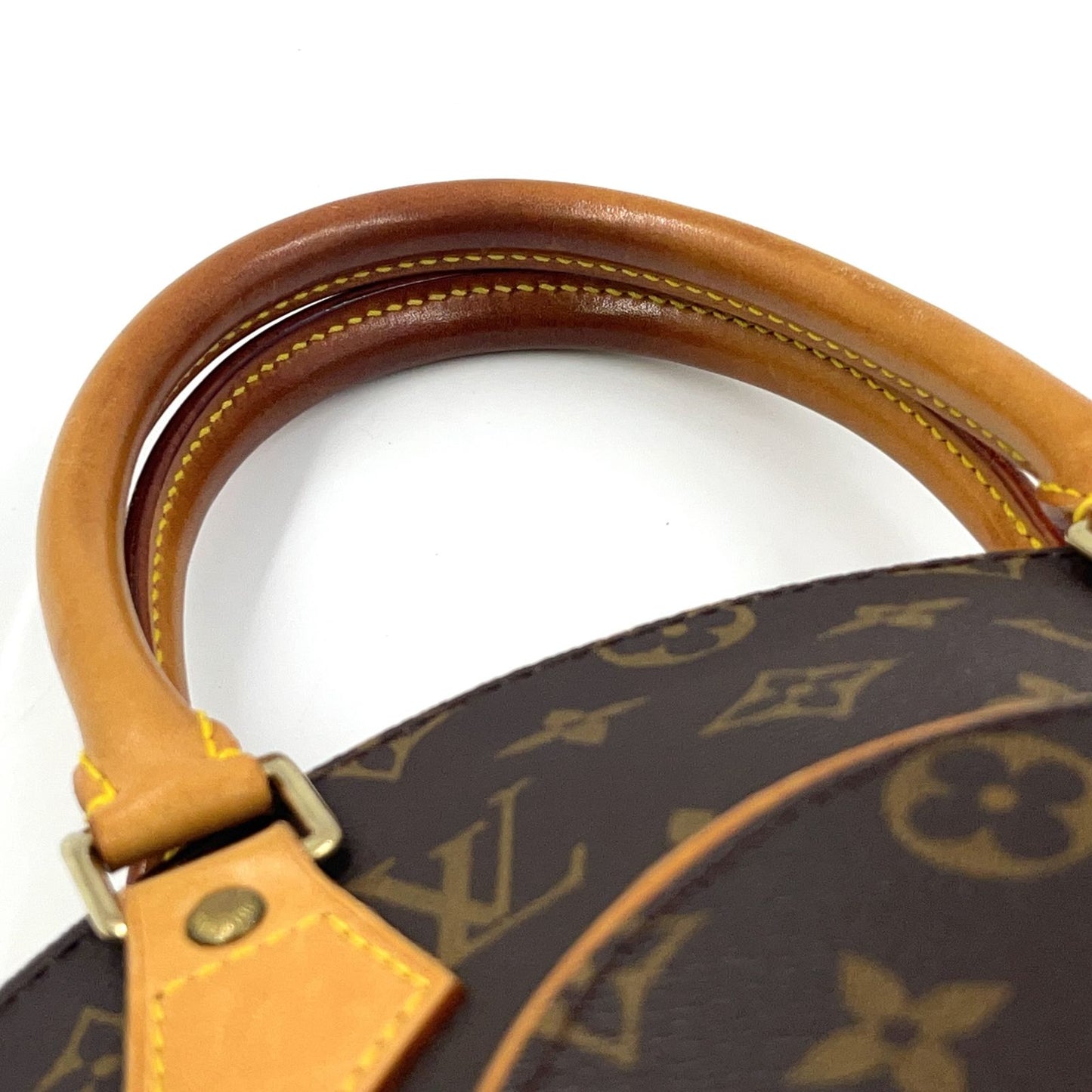 Louis Vuitton Ellipse PM Monogram Leather Brown Handbag Gold — view 6