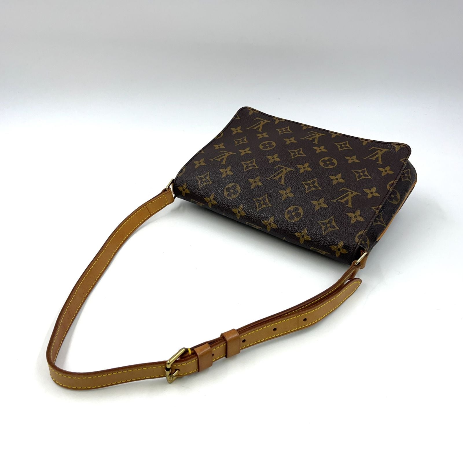 Louis Vuitton Musette Tango Short Strap Monogram Leather Brown Shoulder Bag Gold — view 7