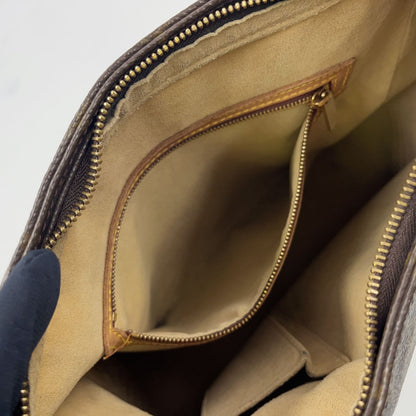 Louis Vuitton Looping GM Monogram Leather Brown Shoulder Bag Gold — view 4