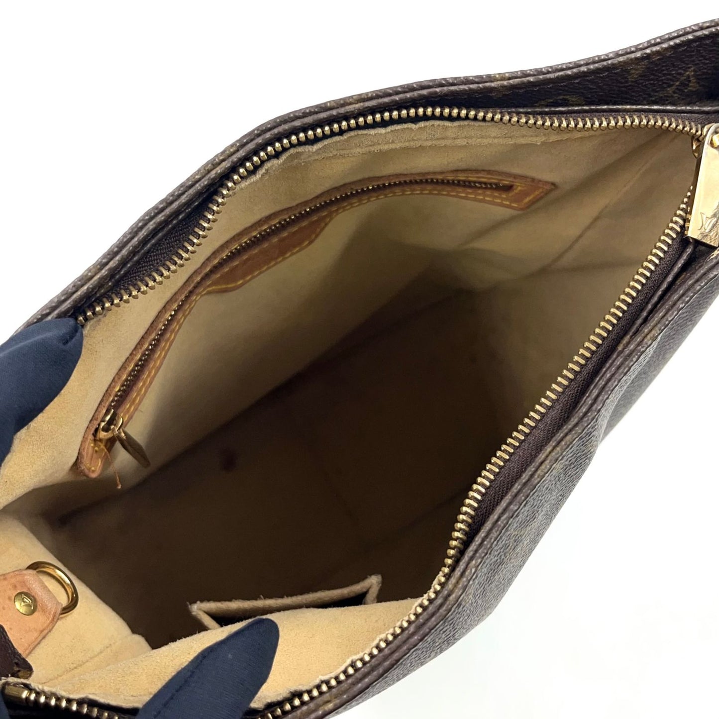 Louis Vuitton Looping GM Monogram Leather Brown Shoulder Bag Gold — view 3