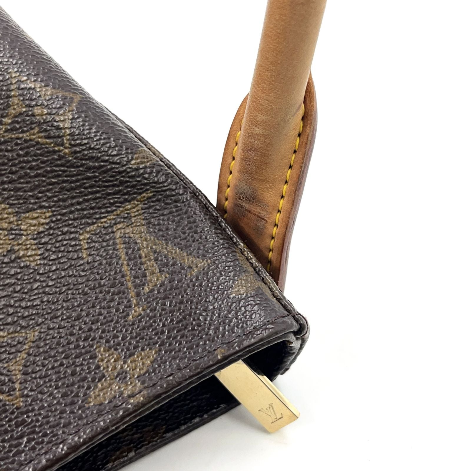 Louis Vuitton Looping GM Monogram Leather Brown Shoulder Bag Gold — view 9