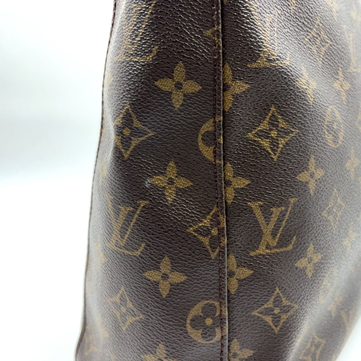 Louis Vuitton Looping GM Monogram Leather Brown Shoulder Bag Gold — view 6