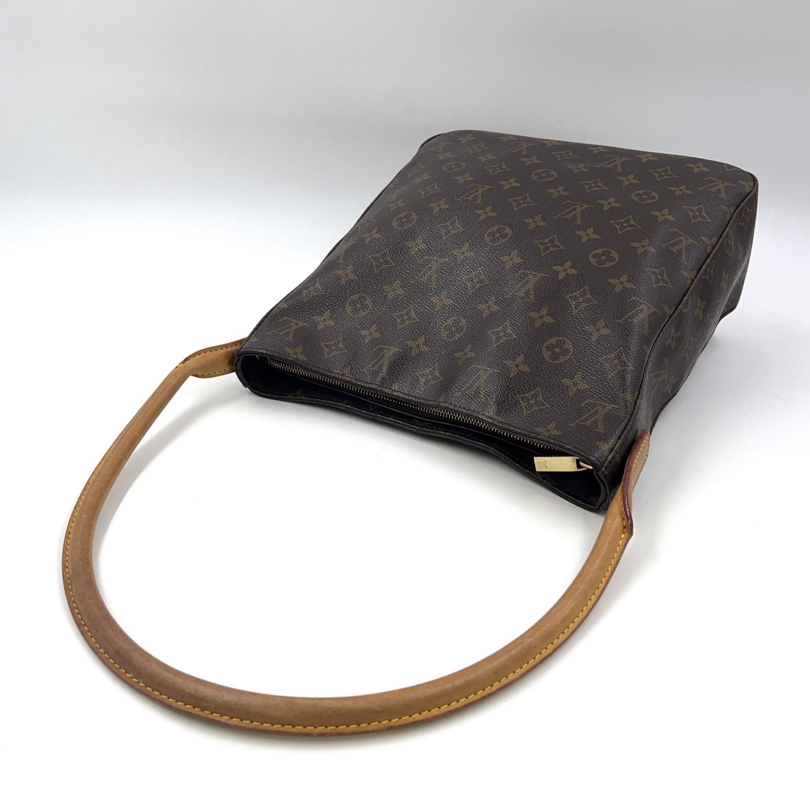 Louis Vuitton Looping GM Monogram Leather Brown Shoulder Bag Gold — view 8