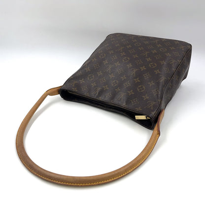 Louis Vuitton Looping GM Monogram Leather Brown Shoulder Bag Gold — view 8