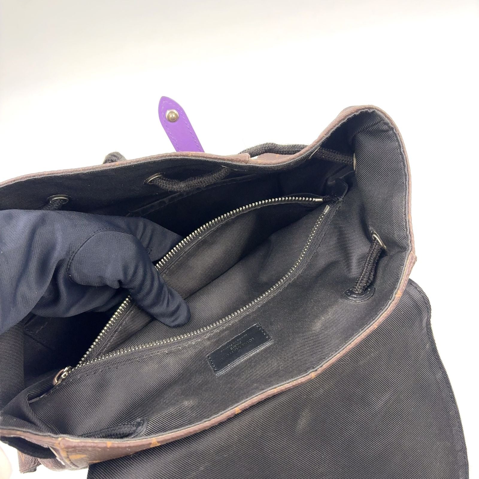 Louis Vuitton Christopher PM Monogram Macassar Leather Purple Brown Black — view 6