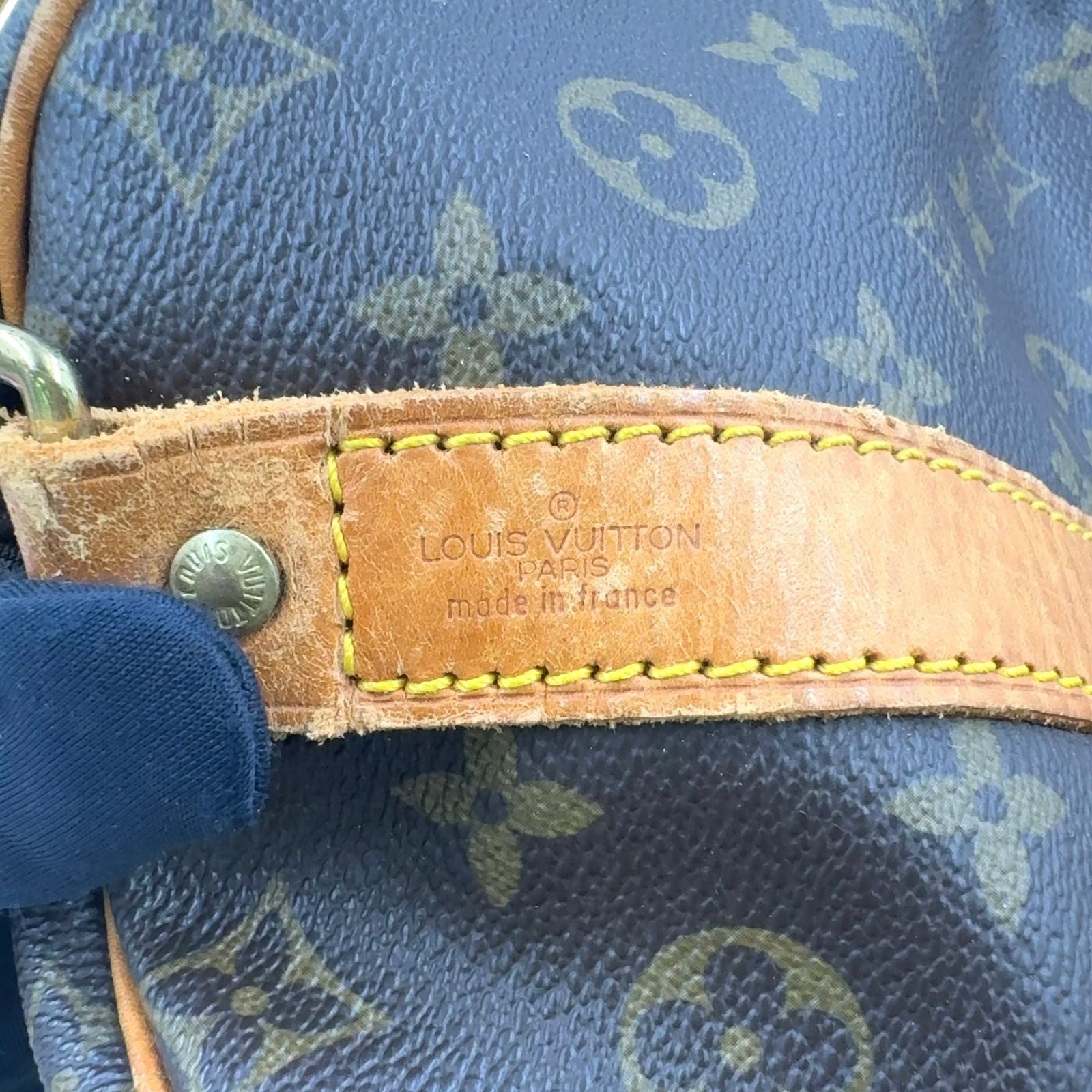 Louis Vuitton Keepall Bandouliere 55 Monogram Leather Brown Boston Bag Gold — view 4