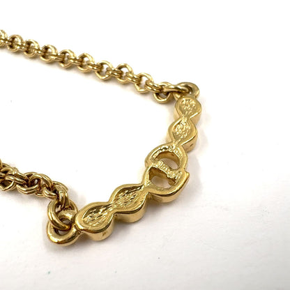 Dior CD Logo Line Stone Gold Plated Necklace — view 3