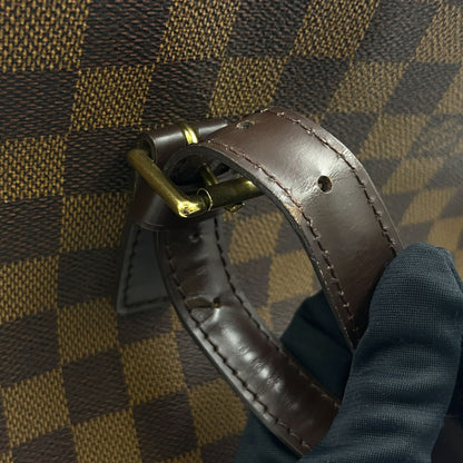 Louis Vuitton Chelsea Damier Ebene Shoulder Bag Leather Brown Tote Gold — view 8