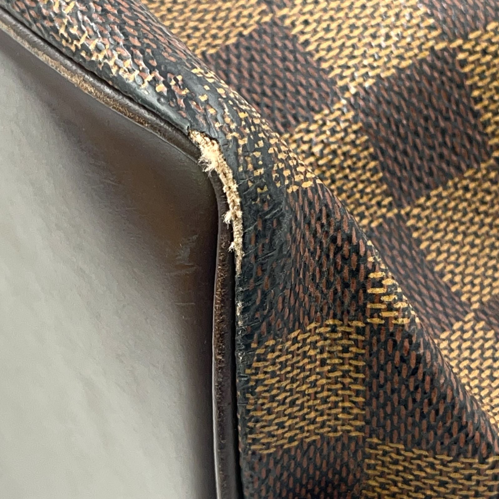 Louis Vuitton Chelsea Damier Ebene Shoulder Bag Leather Brown Tote Gold — view 6