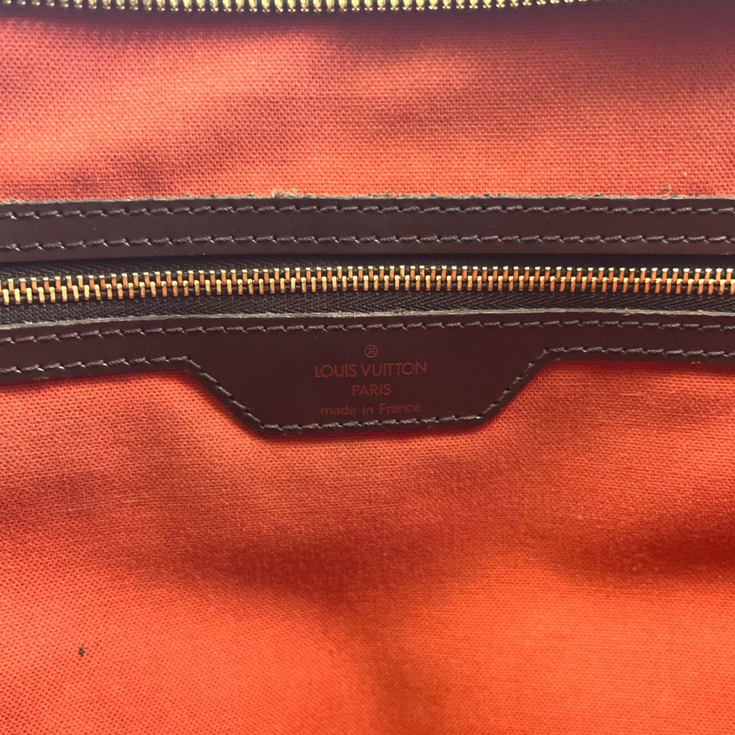 Louis Vuitton Chelsea Damier Ebene Shoulder Bag Leather Brown Tote Gold — view 4