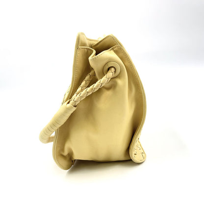 Bottega Veneta Intrecciato Leather Yellow Handbag Gold — view 8