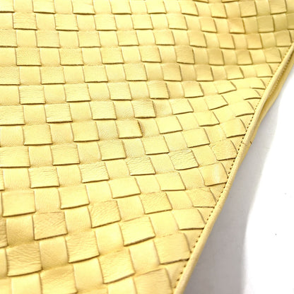 Bottega Veneta Intrecciato Leather Yellow Handbag Gold — view 7