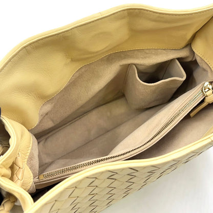 Bottega Veneta Intrecciato Leather Yellow Handbag Gold — view 9