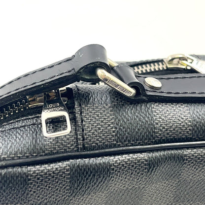 Louis Vuitton Rem Damier Graphite Leather Black Shoulder Bag Silver — view 8