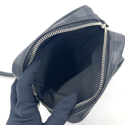 Louis Vuitton Rem Damier Graphite Leather Black Shoulder Bag Silver — view 3