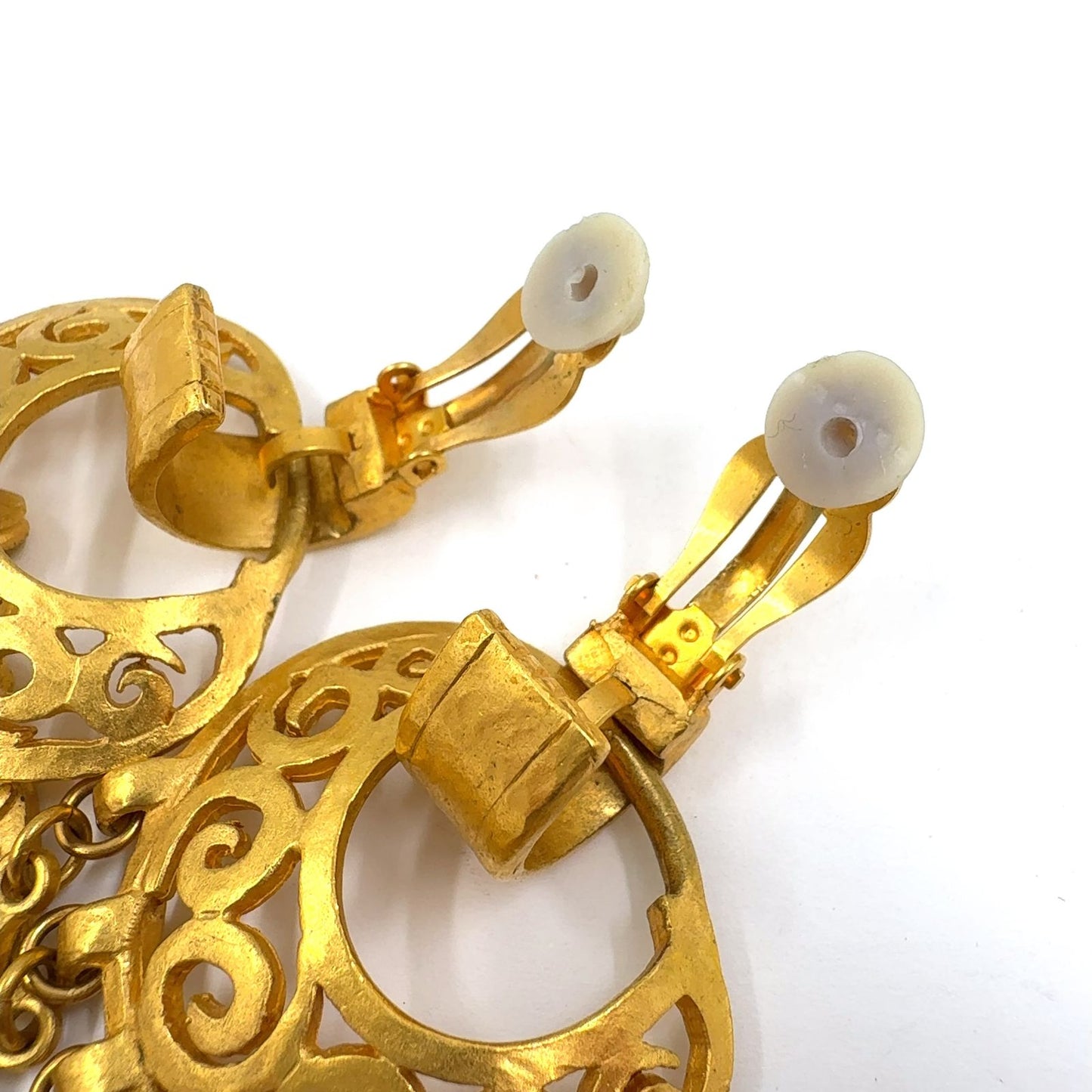 Chanel CC Logo Fringe Gold Plated Earrings — view 8