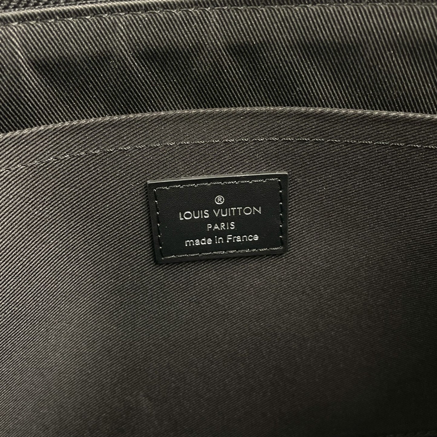 Louis Vuitton Pochette Discovery Monogram Eclipse Leather Black Clutch Silver — view 4