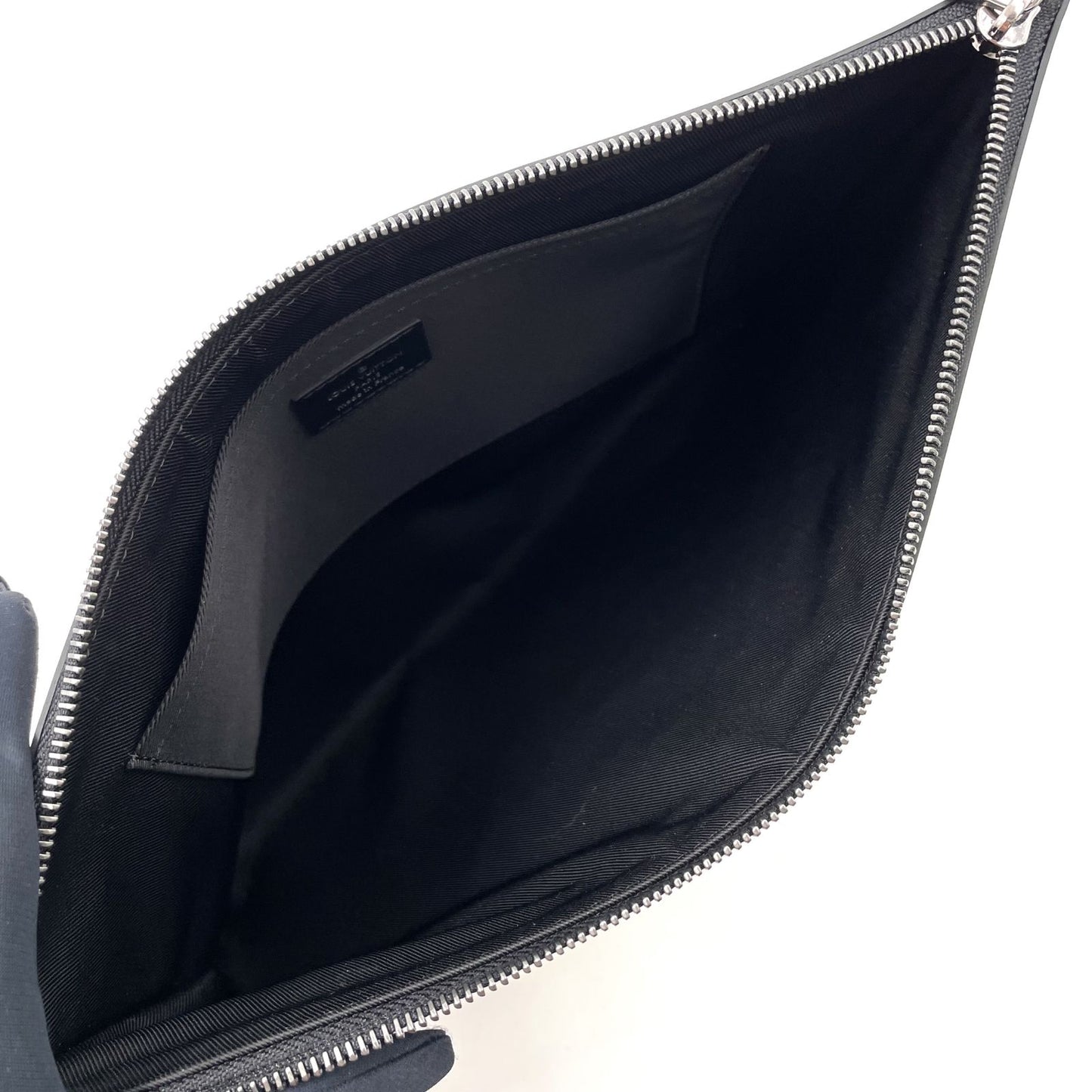 Louis Vuitton Pochette Discovery Monogram Eclipse Leather Black Clutch Silver — view 3