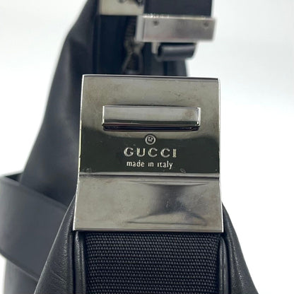 Gucci Logo Silver Leather Black Shoulder Bag — view 9